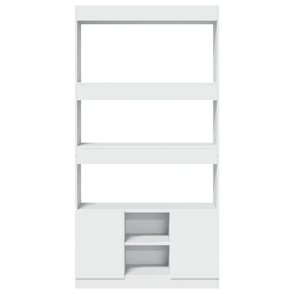 Credenza Bianca 92x33x180 cm in Legno Multistrato | homemem39