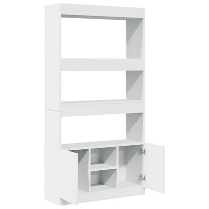 Credenza Bianca 92x33x180 cm in Legno Multistrato | homemem39