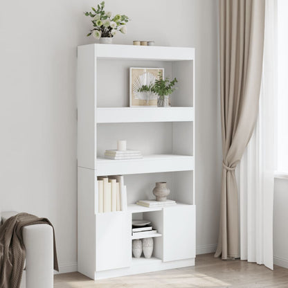 Credenza Bianca 92x33x180 cm in Legno Multistrato | homemem39