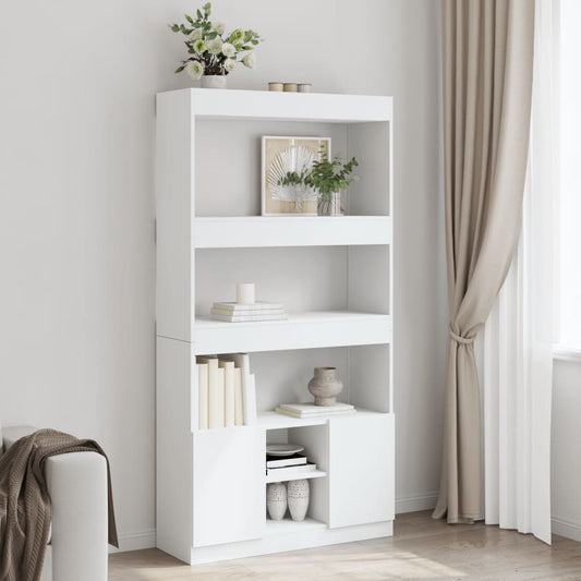 Credenza Bianca 92x33x180 cm in Legno Multistrato | homemem39