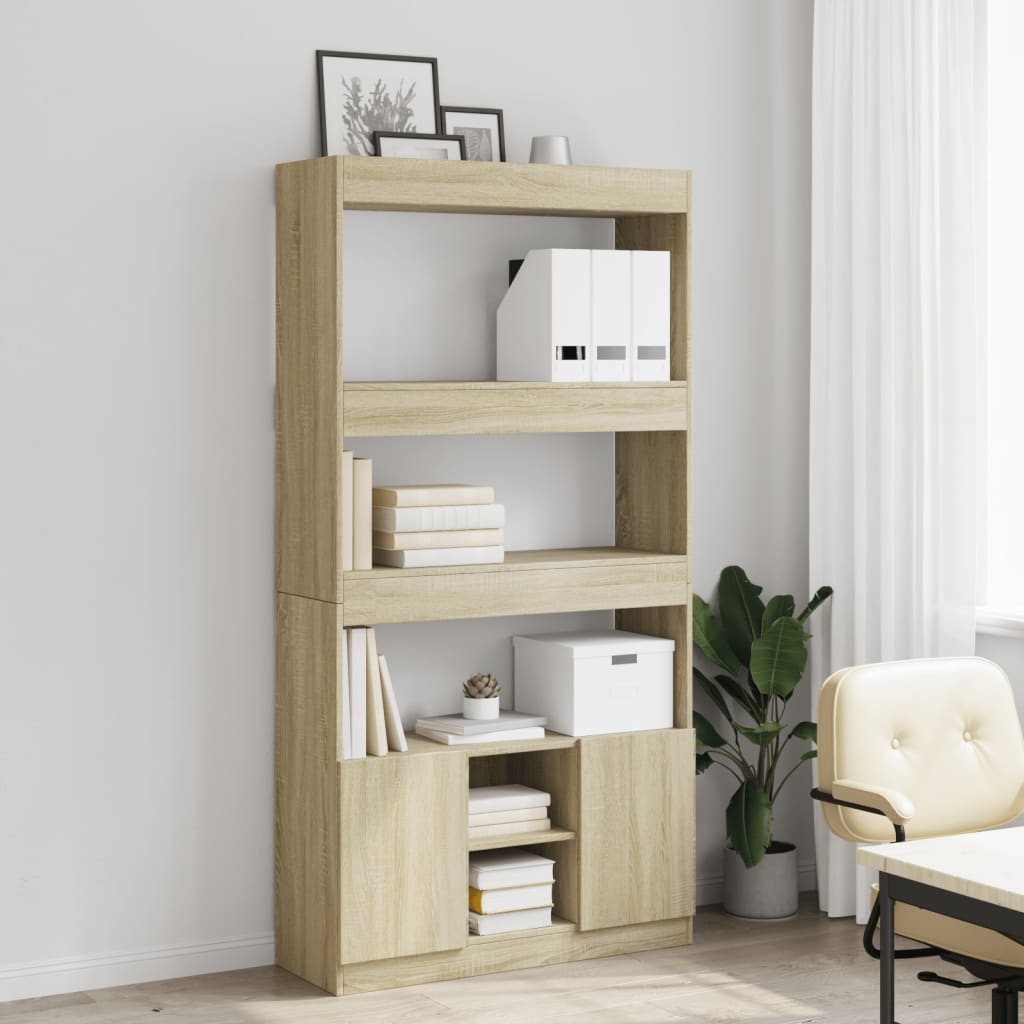 Credenza Rovere Sonoma 92x33x180 cm in Legno Multistrato | homemem39