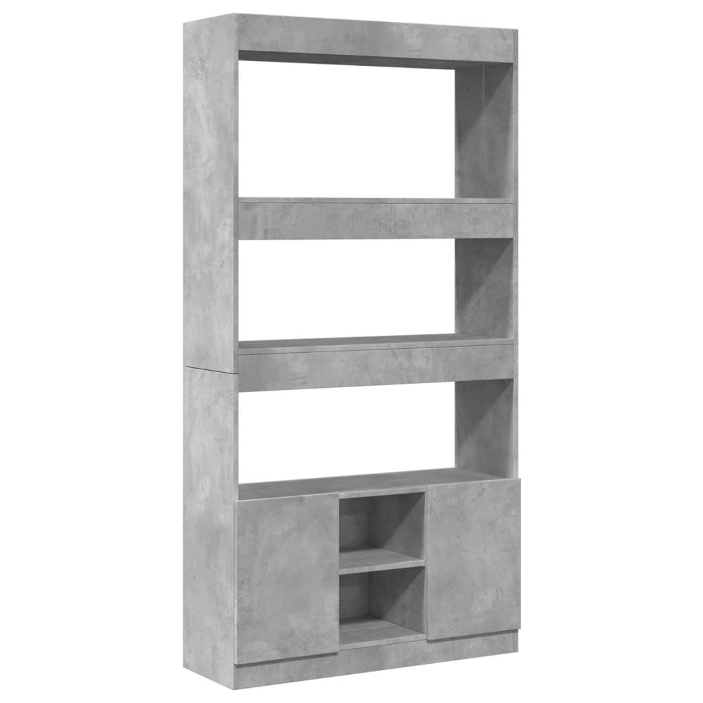 Credenza Grigio Cemento 92x33x180 cm in Legno Multistrato | homemem39