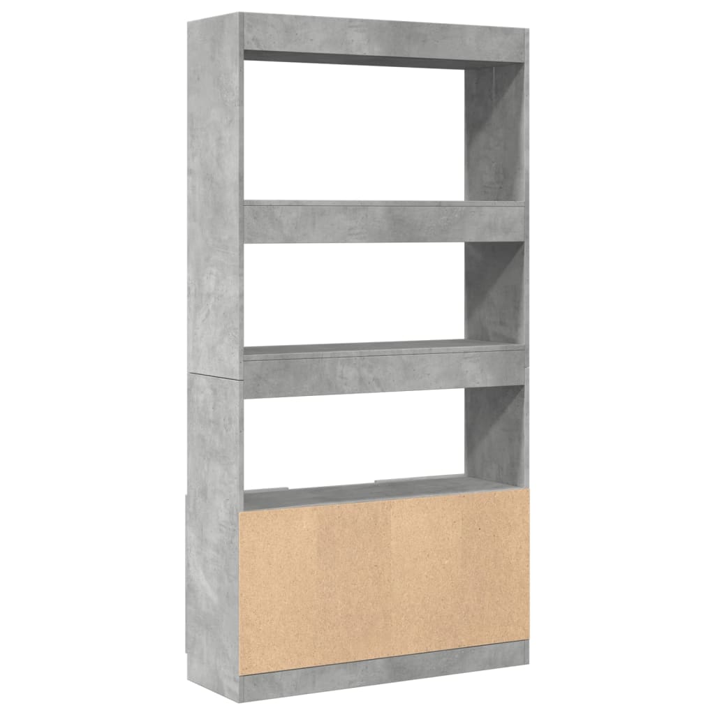 Credenza Grigio Cemento 92x33x180 cm in Legno Multistrato | homemem39
