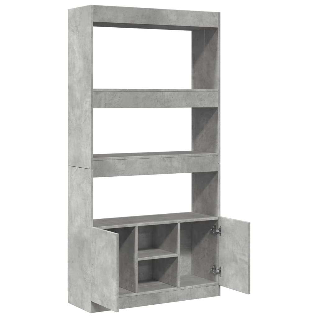 Credenza Grigio Cemento 92x33x180 cm in Legno Multistrato | homemem39
