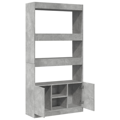 Credenza Grigio Cemento 92x33x180 cm in Legno Multistrato | homemem39