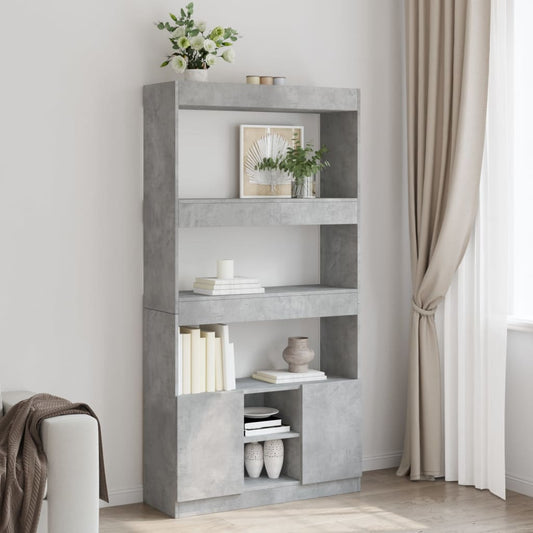Credenza Grigio Cemento 92x33x180 cm in Legno Multistrato | homemem39