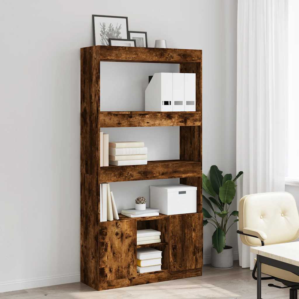 Credenza Rovere Fumo 92x33x180 cm in Legno Multistrato | homemem39