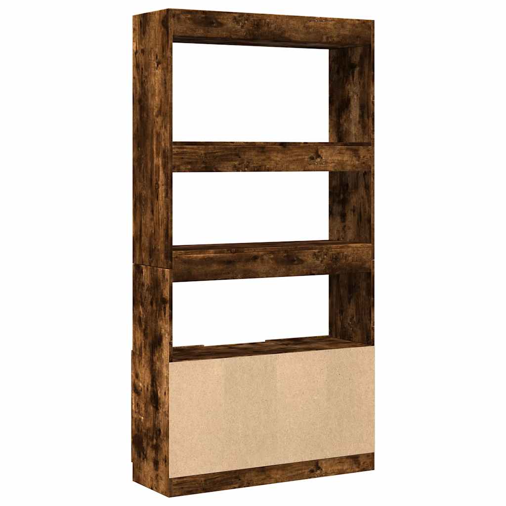 Credenza Rovere Fumo 92x33x180 cm in Legno Multistrato | homemem39