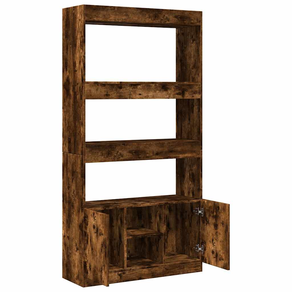 Credenza Rovere Fumo 92x33x180 cm in Legno Multistrato | homemem39