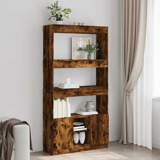 Credenza Rovere Fumo 92x33x180 cm in Legno Multistrato | homemem39