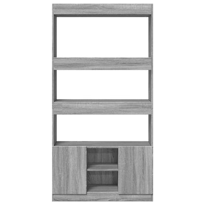 Credenza Grigio Sonoma 92x33x180 cm in Legno Multistrato