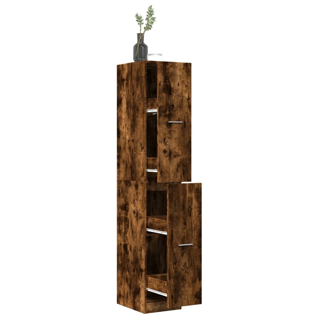 Armadietto da Farmacia Rovere Fumo 30x41x174,5 cm in Truciolato | homemem39