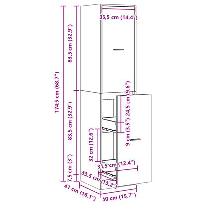 Armadietto da Farmacia Legno Vecchio 40x41x174,5 cm Truciolato - homemem39