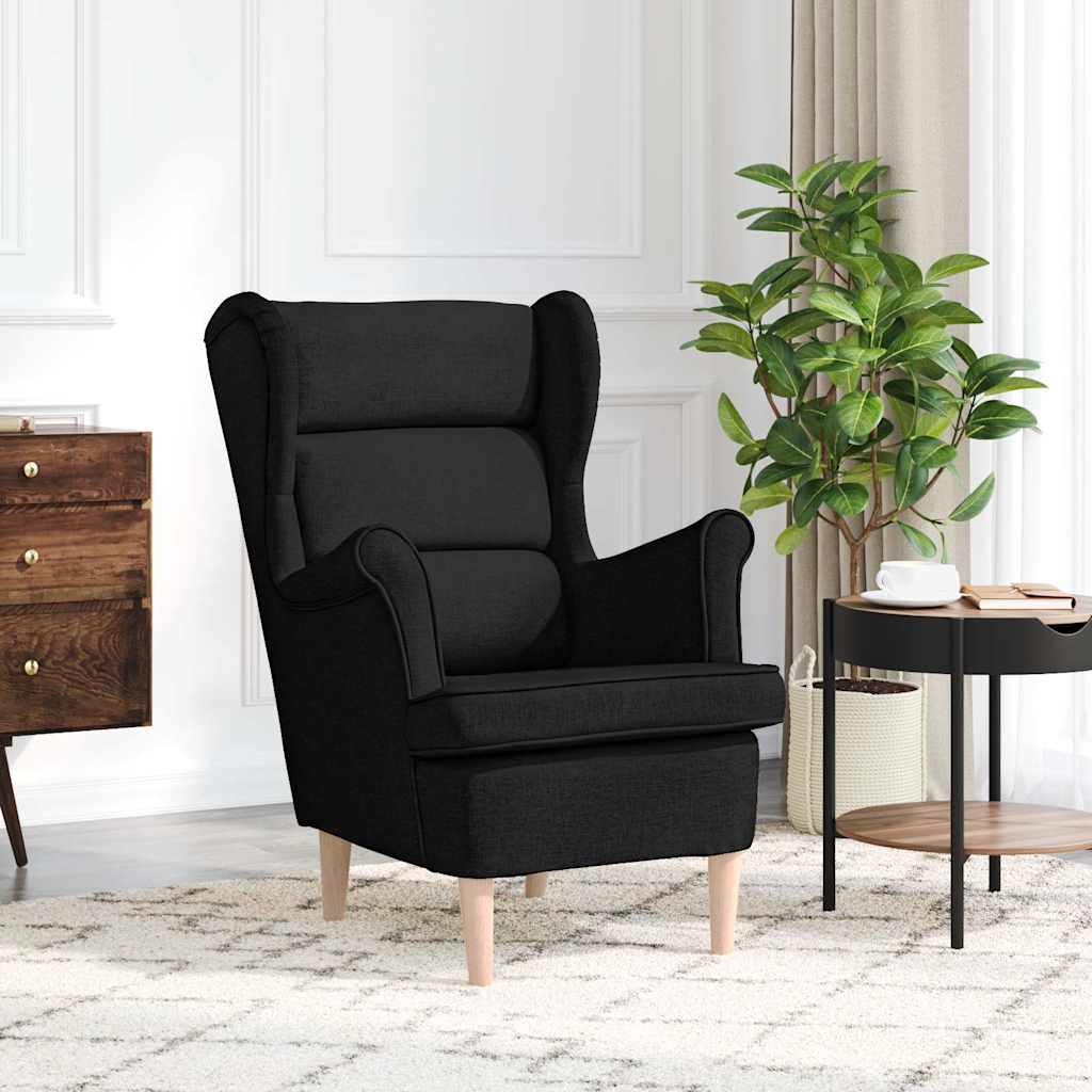 Poltrona Nera 74x84x100 cm in Tessuto | homemem39