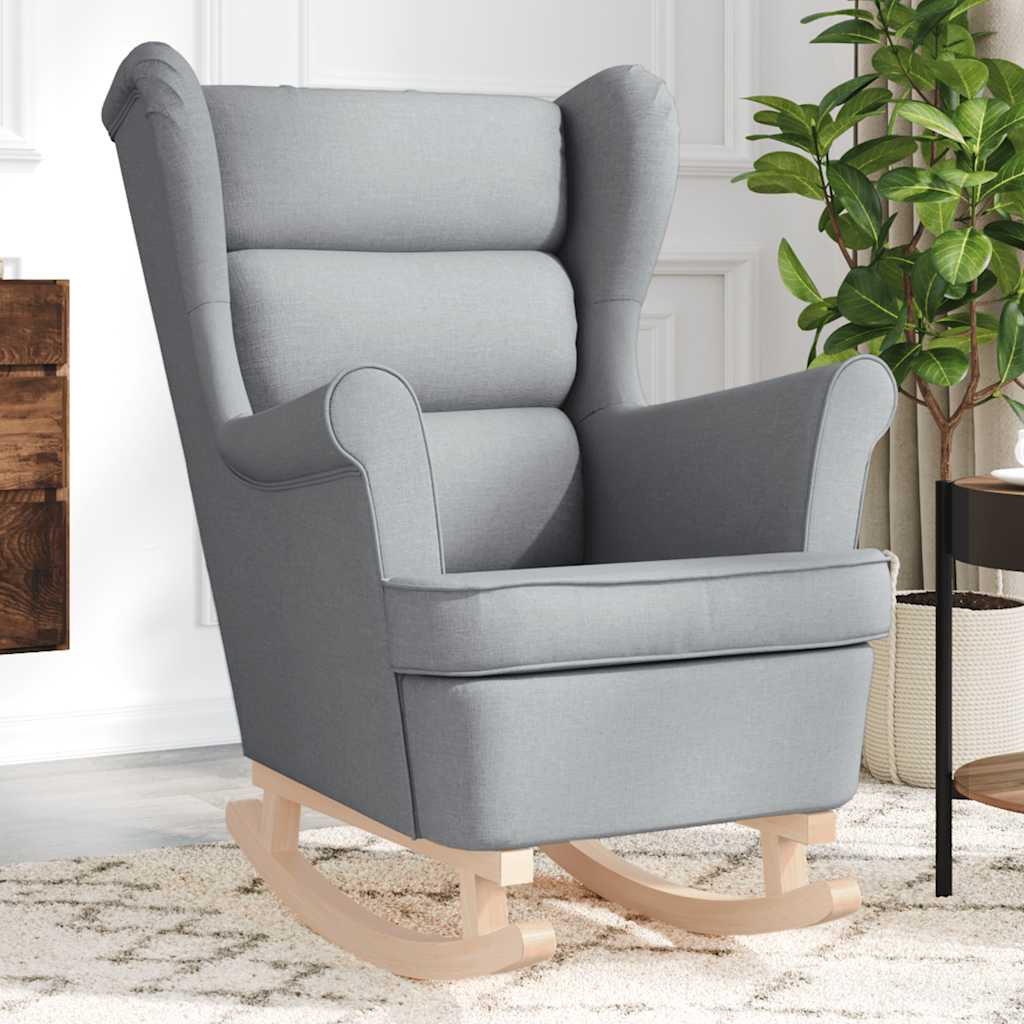 Sedia a Dondolo Grigio Chiaro 74x90x102 cm in Tessuto - homemem39