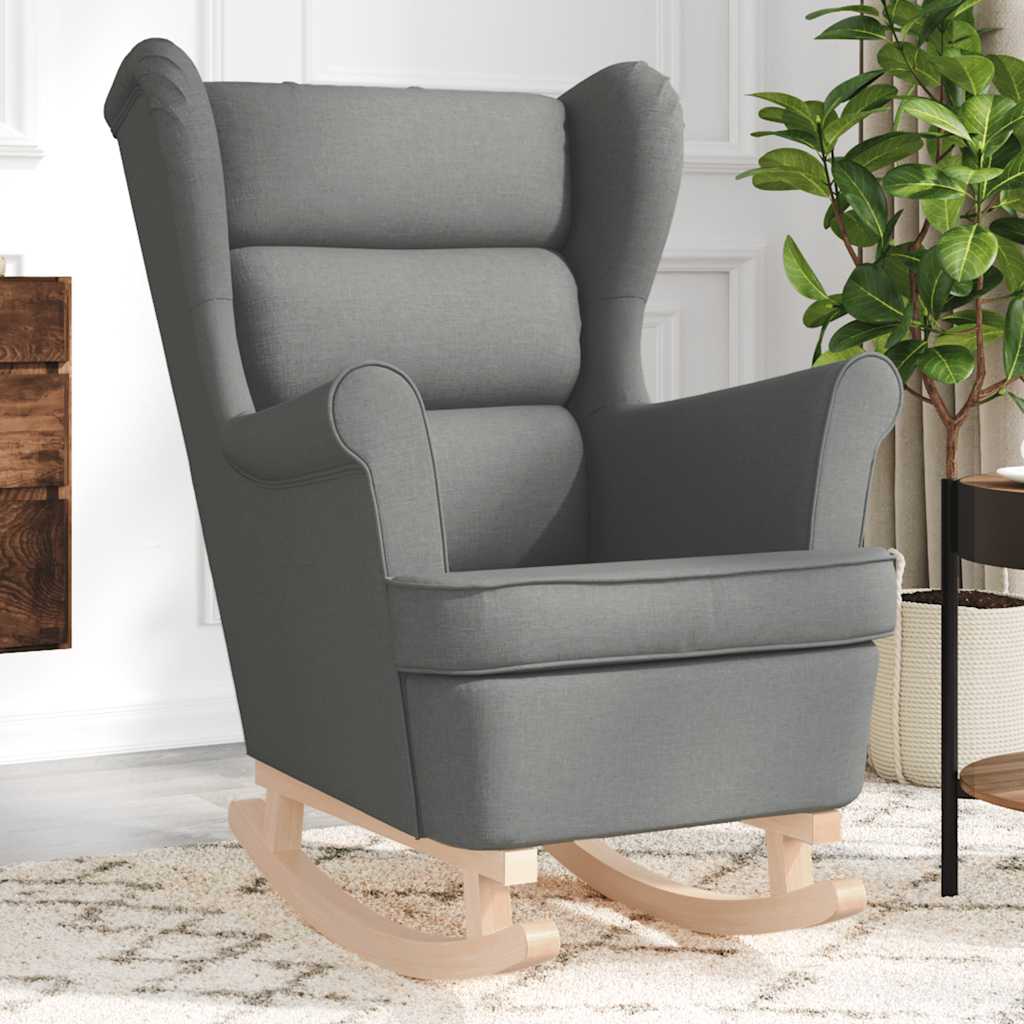 Sedia a Dondolo Grigio Scuro 74x90x102 cm in Tessuto - homemem39