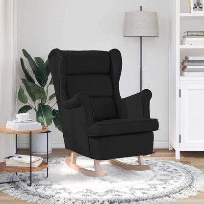 Sedia a Dondolo Nera 74x90x102 cm in Tessuto | homemem39
