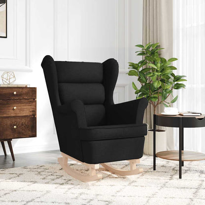 Sedia a Dondolo Nera 74x90x102 cm in Tessuto - homemem39