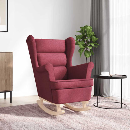 Sedia a Dondolo Rosso Vino 74x90x102 cm in Tessuto - homemem39