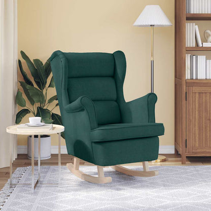 Sedia a Dondolo Verde Scuro 74x90x102 cm in Tessuto | homemem39