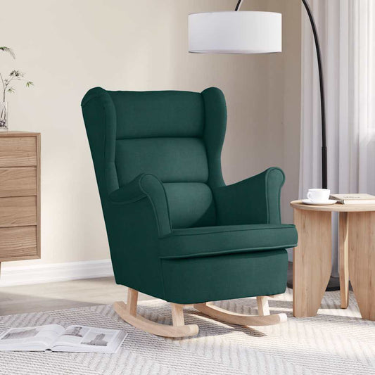 Sedia a Dondolo Verde Scuro 74x90x102 cm in Tessuto | homemem39