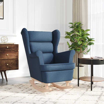 Sedia a Dondolo Blu 74x90x102 cm in Tessuto - homemem39