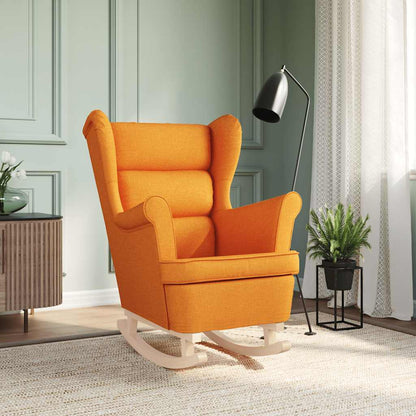 Sedia a Dondolo Giallo Scuro 74x90x102 cm in Tessuto - homemem39