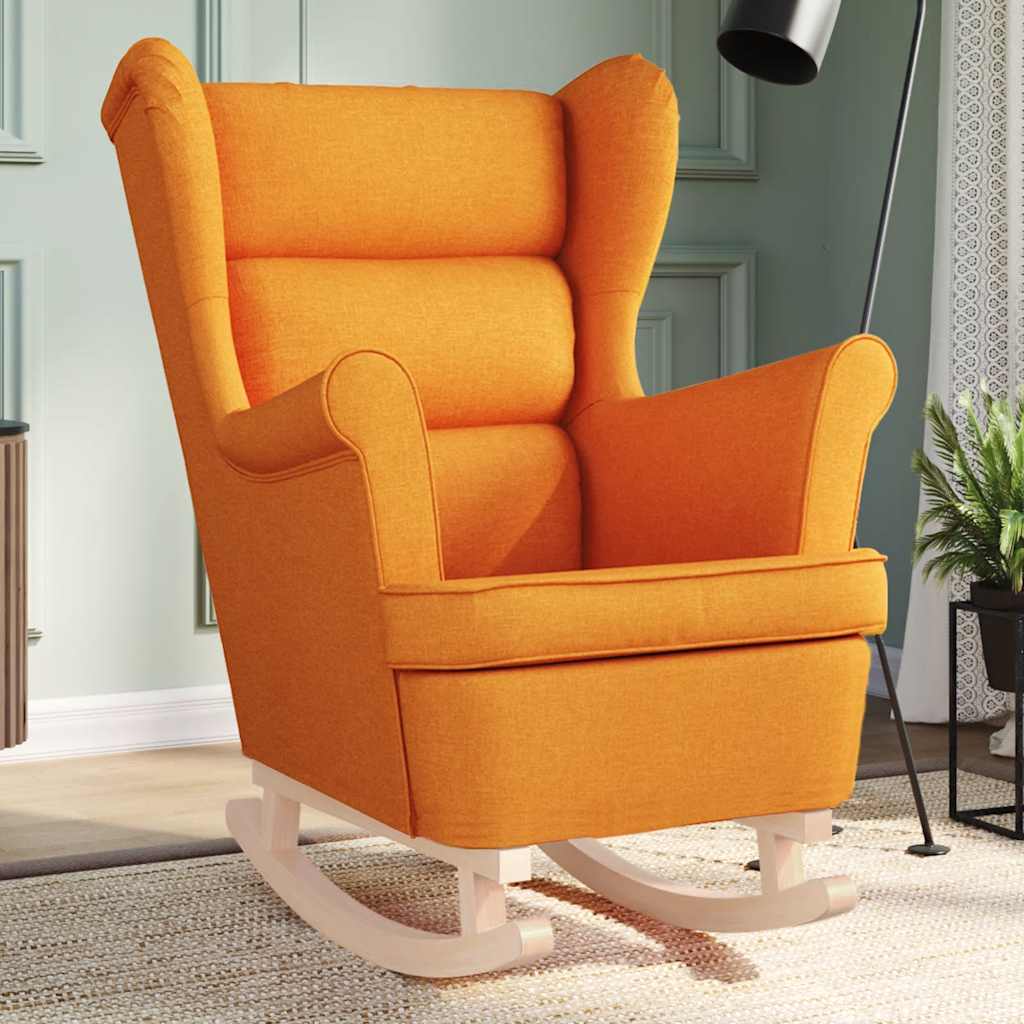 Sedia a Dondolo Giallo Scuro 74x90x102 cm in Tessuto - homemem39