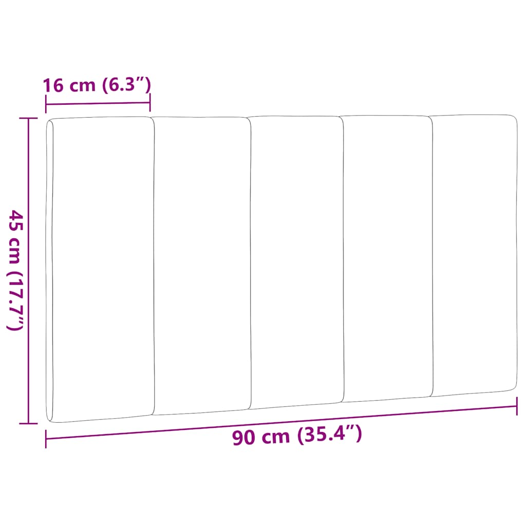 Cuscino Testiera Marrone Scuro 90 cm in Tessuto - homemem39