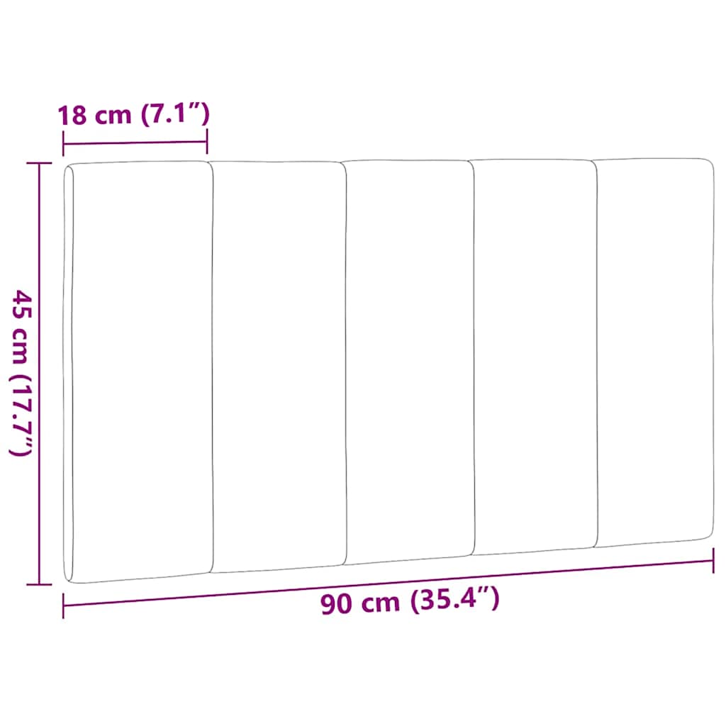 Cuscino Testiera Tortora 90 cm in Tessuto - homemem39