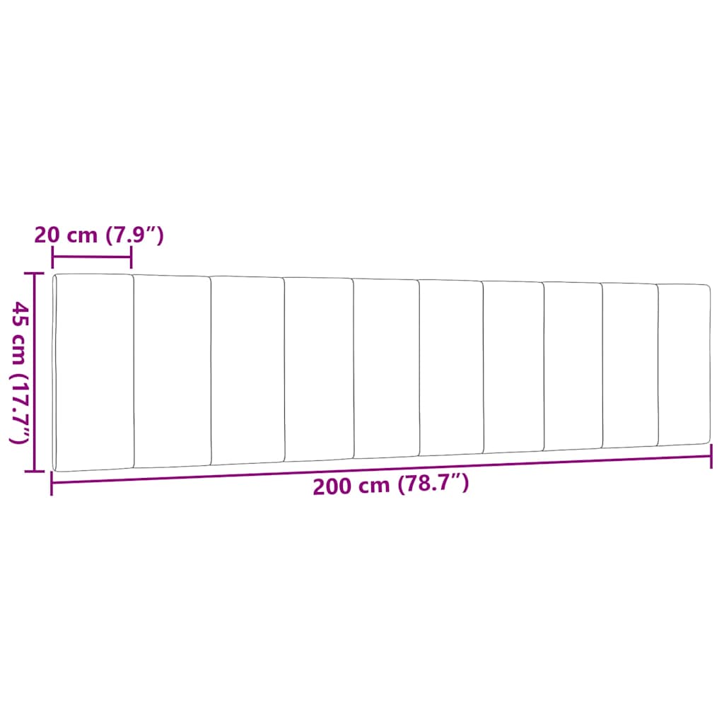 Cuscino Testiera Nero 200 cm in Tessuto - homemem39
