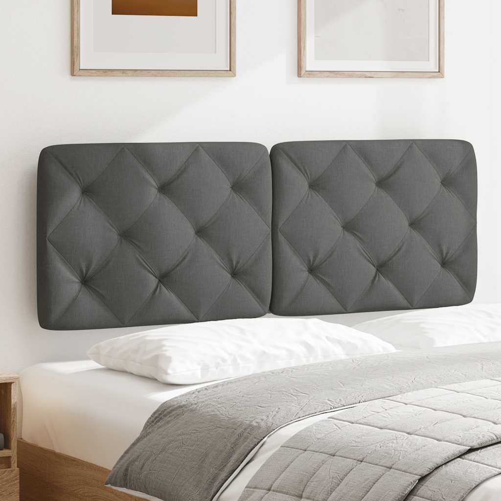 Cuscino Testiera Grigio Scuro 120 cm in Tessuto - homemem39