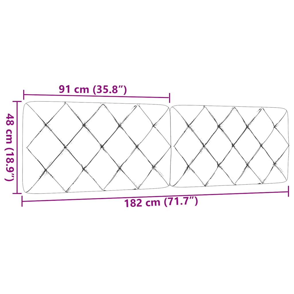 Cuscino Testiera Tortora 180 cm in Tessuto