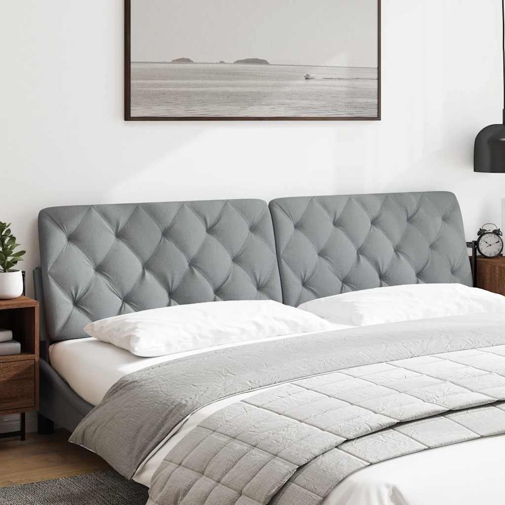 Cuscino Testiera Grigio Chiaro 200 cm in Tessuto
