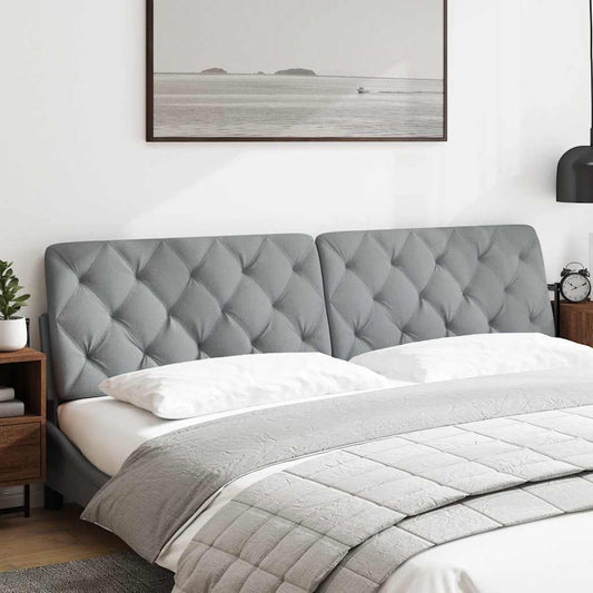 Cuscino Testiera Grigio Chiaro 200 cm in Tessuto