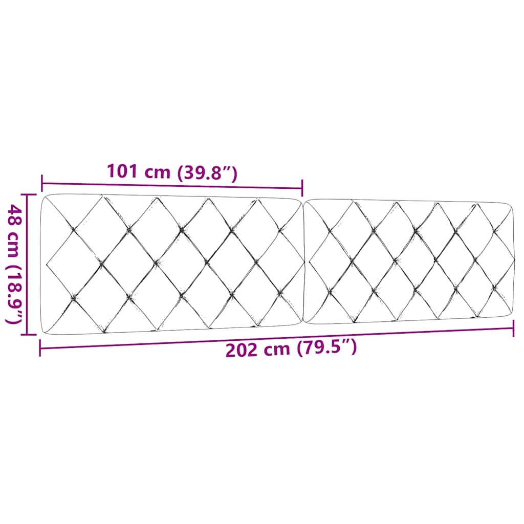 Cuscino Testiera Crema 200 cm in Tessuto