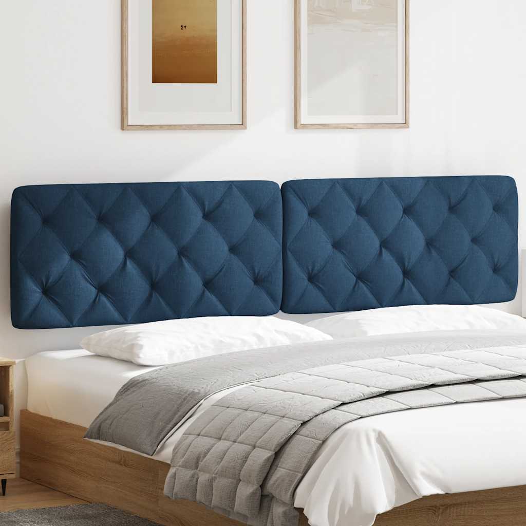 Cuscino Testiera Blu 200 cm in Tessuto