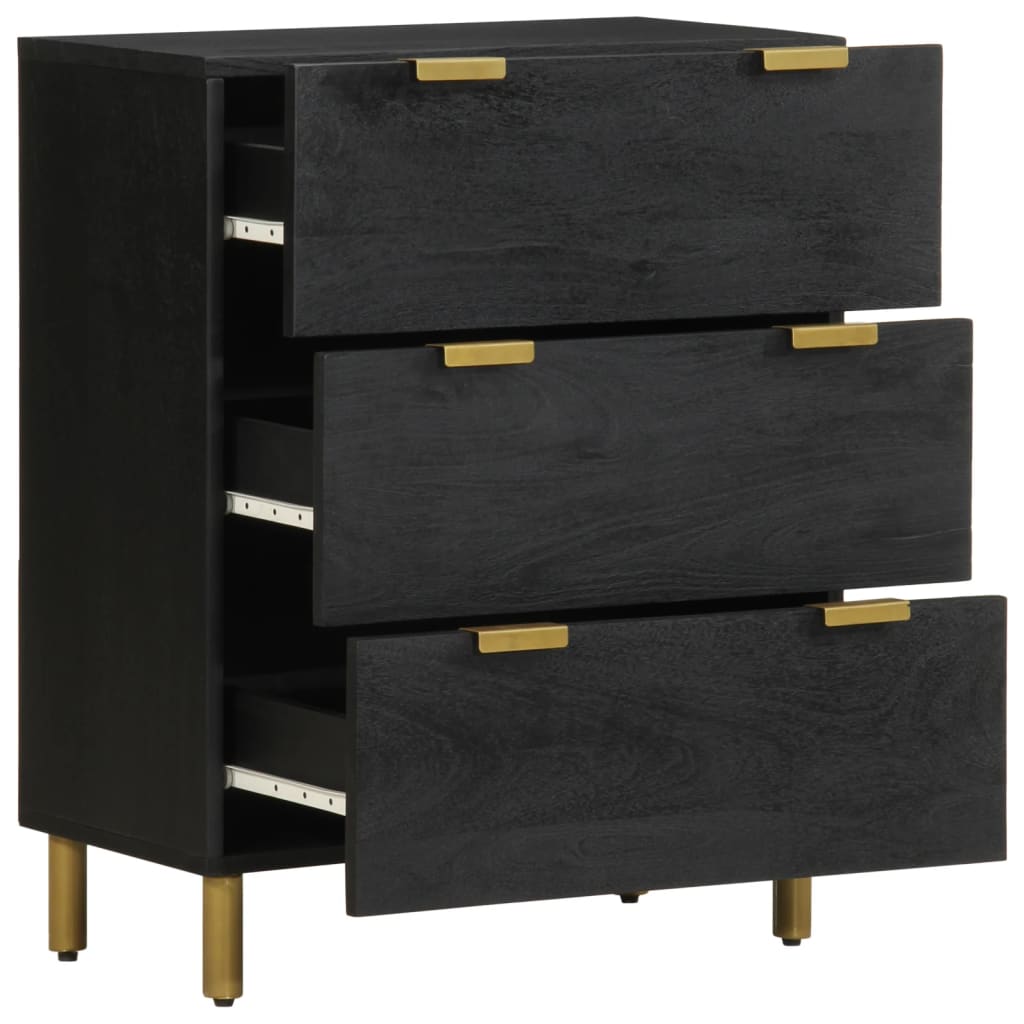 Credenze 2 pz Nere 60x33x75 cm in Legno Multistrato | homemem39