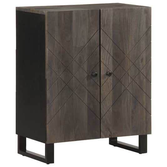 Credenze 3 pz Nere 60x33x75 cm in Legno Massello di Mango | homemem39