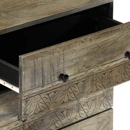 Credenze 3 pz Grigio Chiaro 60x33,5x75 cm Legno Massello Mango | homemem39