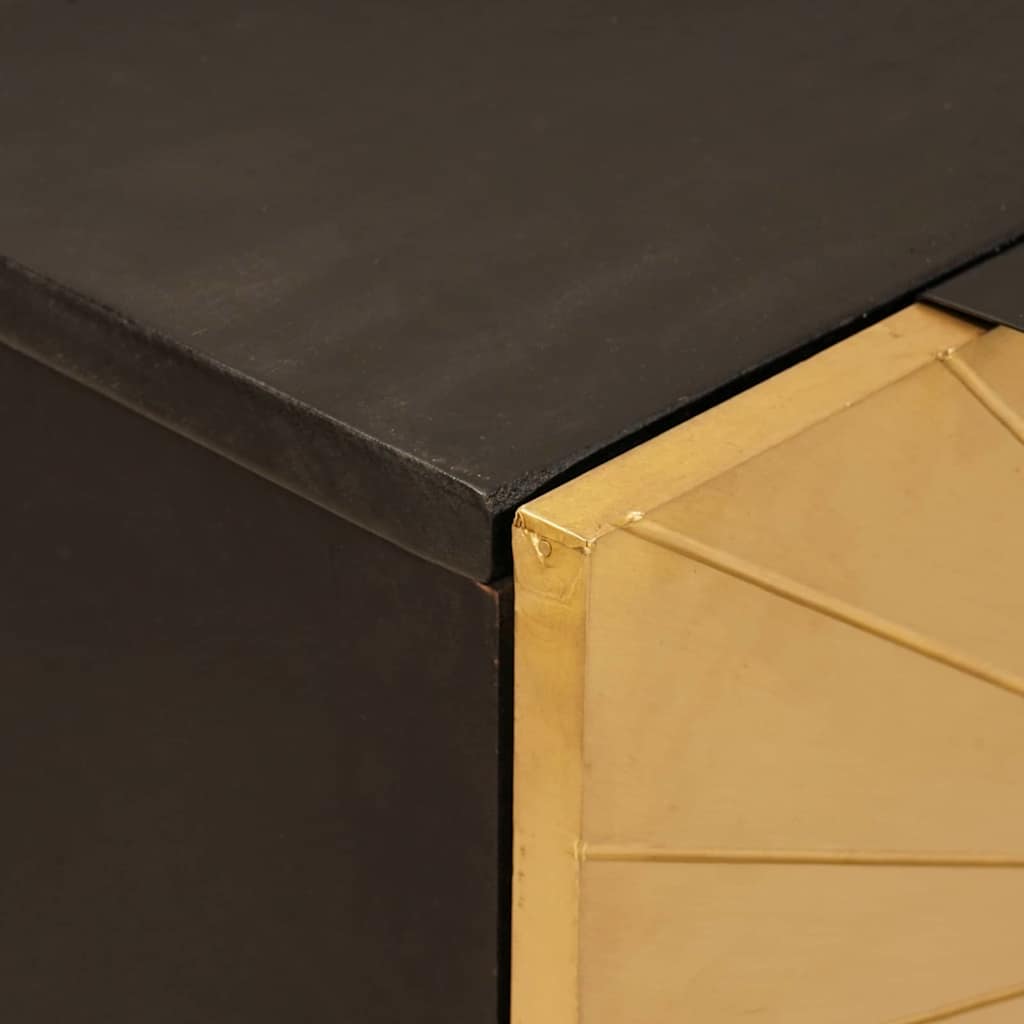 Set di Credenze 2 pcs Nero e Ottone 120 x 33 x 75 cm | homemem39