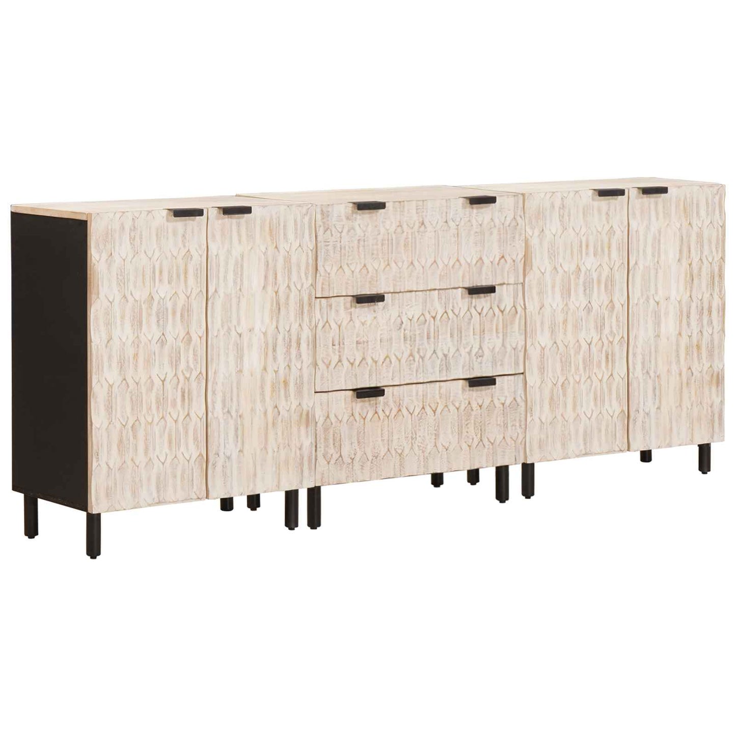 Credenza 3 pcs Finitura Bianco Lavato 180 x 33 x 75 cm