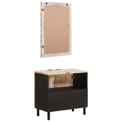 Set da Bagno Finitura Bianco Lavato Legno di mango massello