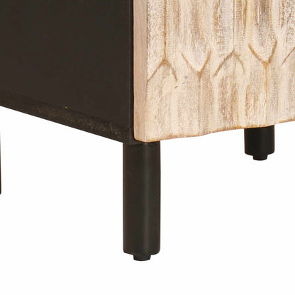 Set da Bagno Finitura Bianco Lavato Legno di mango massello