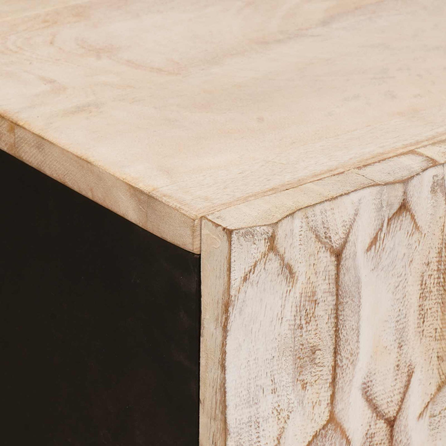 Set da Bagno Finitura Bianco Lavato Legno di mango massello