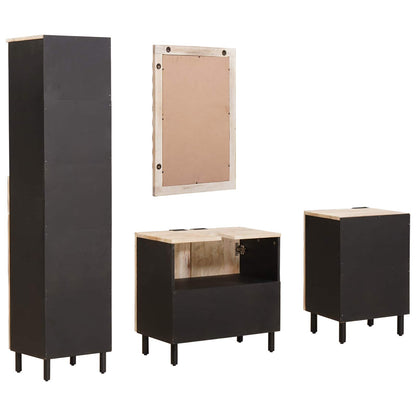 Set da Bagno Finitura Bianco Lavato Legno di mango massello