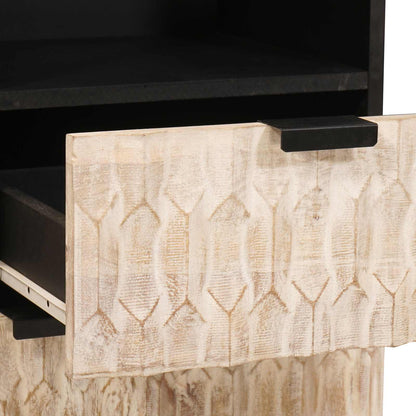 Set da Bagno Finitura Bianco Lavato Legno di mango massello