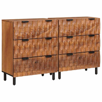 Credenza 2 pcs Finitura Marrone Acacia 60 x 33 x 75 cm | homemem39