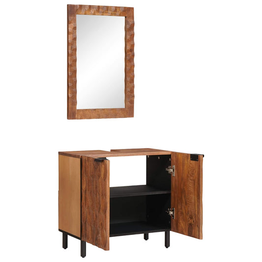 Set da Bagno con archiviazione 2 pcs Acacia Marrone Winish