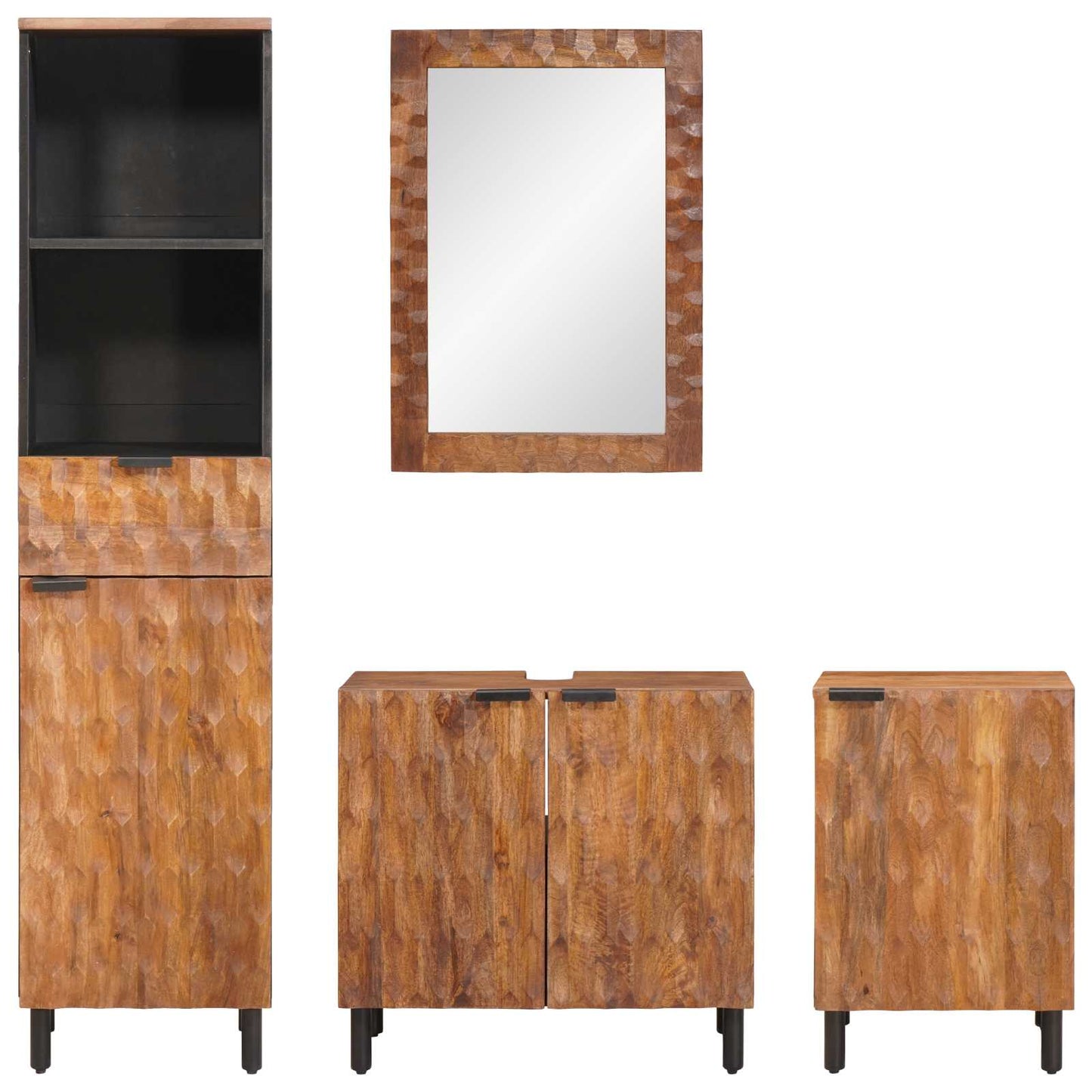 Set da Bagno Acacia Marrone Winish Legno di mango massello